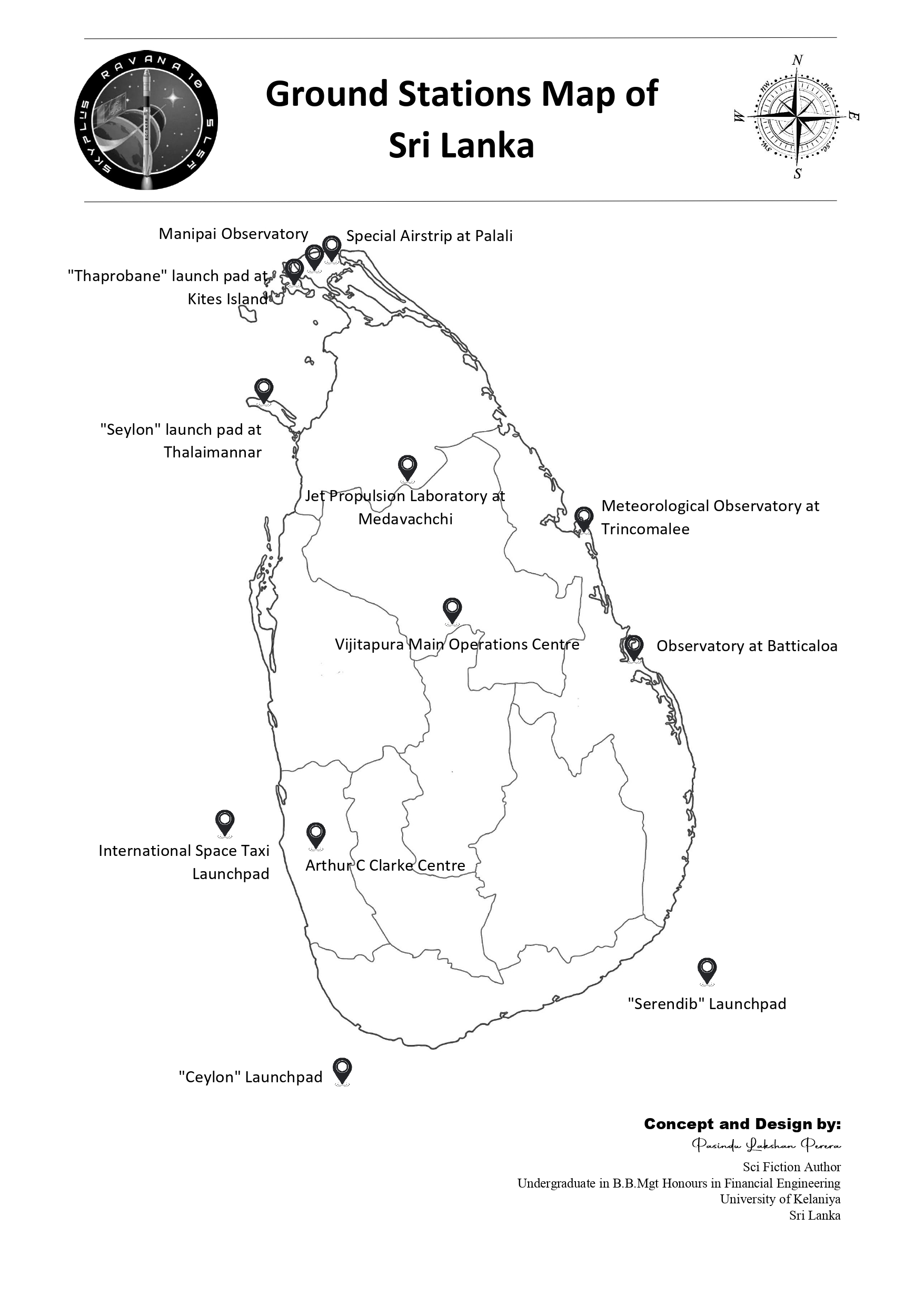 Ground Stations Map of Sri Lanka by Pasindu Lakshan Perera